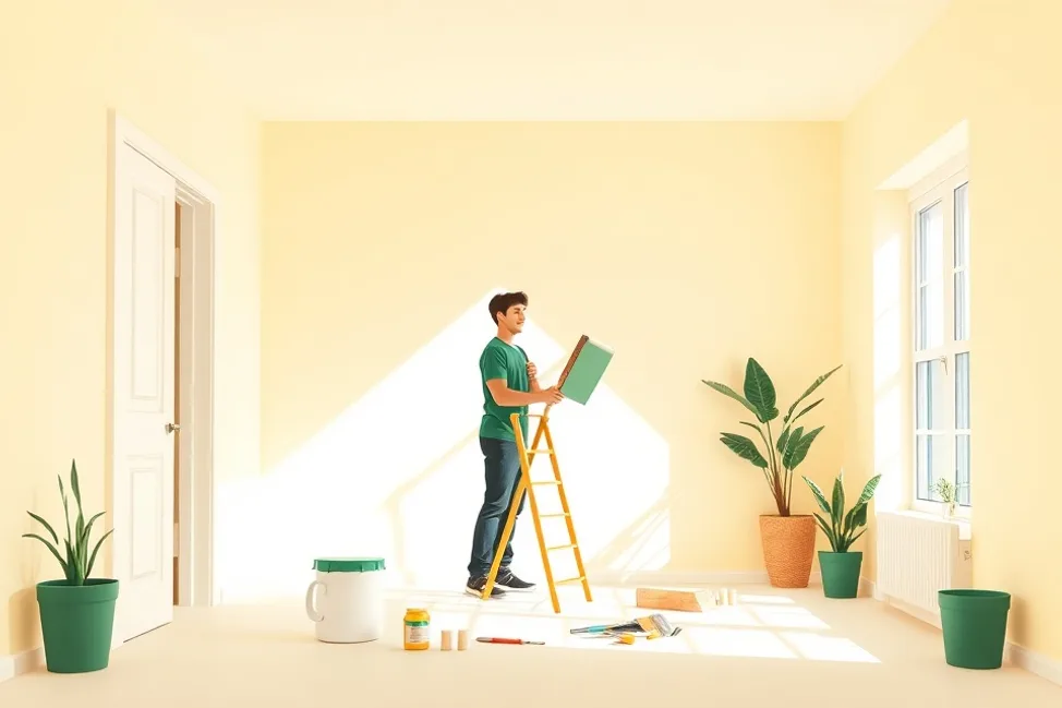 Intérieur rénové après travaux de peinture à La Rochelle